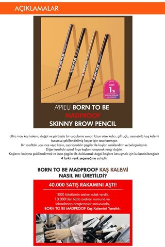 Missha Madproof Skinny Brow Pencil 04 Ash Brown Asansörlü Çift Taraflı Fırçalı İnce Uçlu Kaş Kalemi Kahverengi