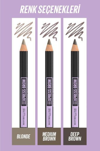 Maybelline New York Express Brow Shaping Fırçalı Kalın Uçlu Kaş Kalemi Sarı