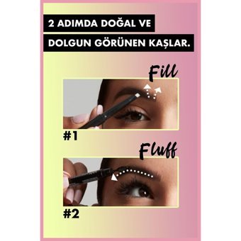 Nyx Professional Makeup Fill & Fluff E Asansörlü Çift Taraflı Fırçalı İnce Uçlu Suya Dayanıklı Kaş Kalemi Kahverengi