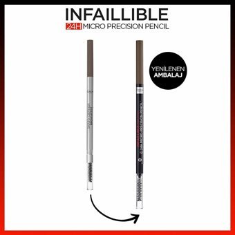 L'Oréal Paris No:105 Asansörlü Çift Taraflı Fırçalı Mikro Suya Dayanıklı Kaş Kalemi Kahverengi