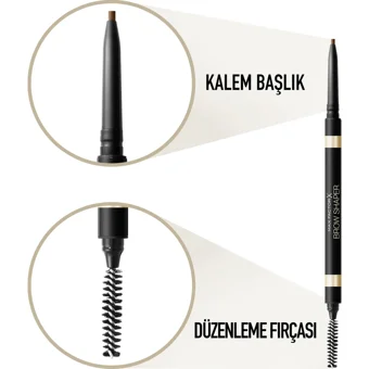 Max Factor Brow Shaper Brown 20 Asansörlü Çift Taraflı Fırçalı İnce Uçlu Kaş Kalemi Kahverengi