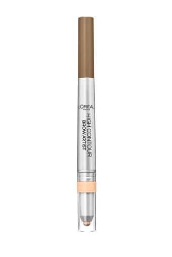 L'Oreal Paris Brow Artist High Contour 107 Cool Brown Asansörlü Çift Taraflı İnce Uçlu Suya Dayanıklı Kaş Kalemi Kahverengi