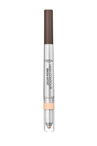 L'Oreal Paris Brow Artist High Contour 107 Cool Brown Asansörlü Çift Taraflı İnce Uçlu Suya Dayanıklı Kaş Kalemi Kahverengi