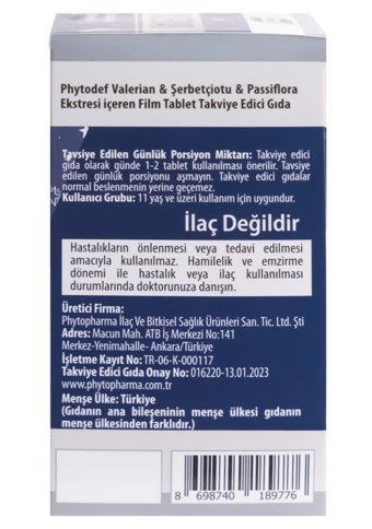 Phytodef Valerian Yetişkin Mineral 30 Adet