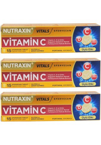 Nutraxin Vitamin C Portakal Yetişkin 3x15 Adet