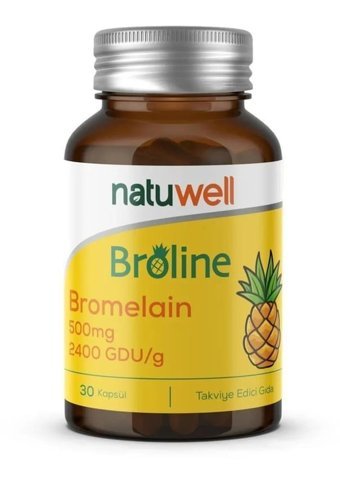 Natuwell Broline Bromelain Ananaslı Yetişkin Mineral 30 Adet