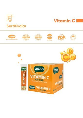 Vitago Vitamin C Portakallı Yetişkin 20 Adet