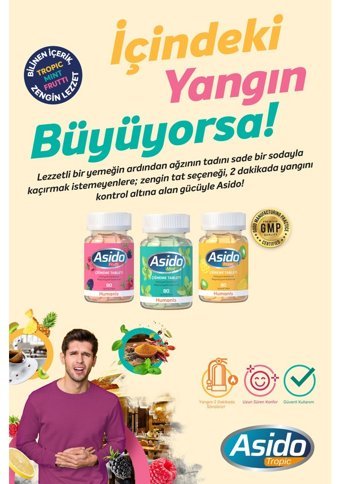 Humanis Asido Tropic Ananas Kivi Yetişkin Mineral 80 Adet