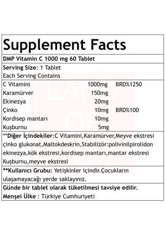 Dmp Vitamin C Ekinezya Kara Mürver Yetişkin 60 Adet