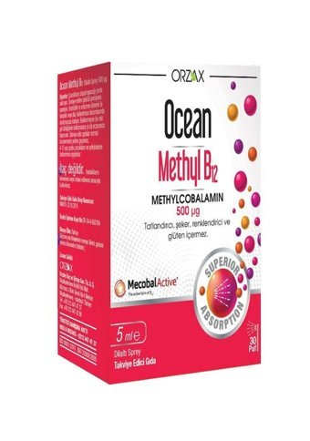 Orzax Ocean Methyl B12 500 Mg Yetişkin Mineral 5 ml