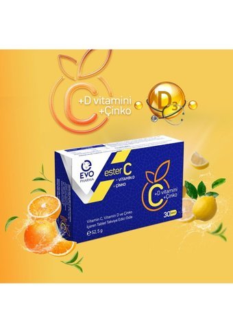 Evopharma Ester C Vitamin D Yetişkin 30 Adet