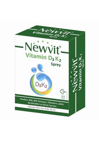 Newvit Vitamin D3K2 Zeytinyağı Yetişkin 30 ml