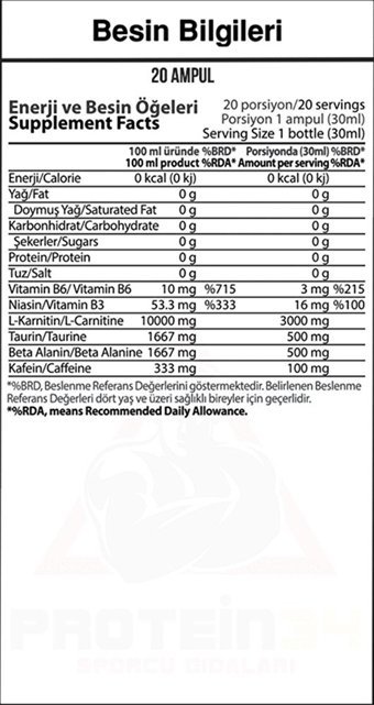 Hardline Nutrition Matrix Şeftali Aromalı L-Karnitin 20 Shot