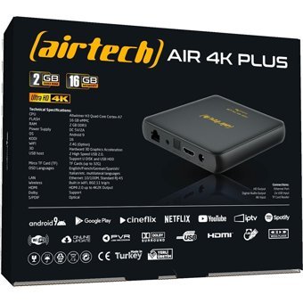 Airtech Air 4K Plus 16 GB Kapasiteli 2 GB Ram Wifi 4K Android TV Box