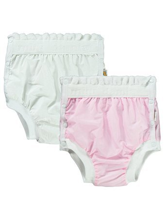 Mini Damla 12-15 kg 2'li Sızdırmayan Yıkanabilir Beyaz-Pembe Alıştırma Külodu