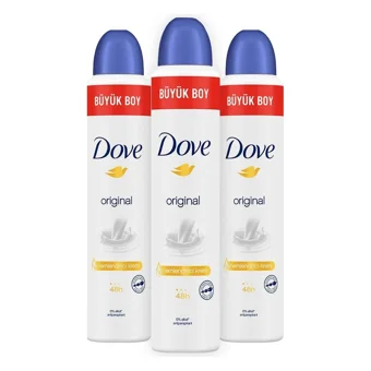 Dove Original Pudralı Ter Önleyici Antiperspirant Sprey Kadın 3x200 ml