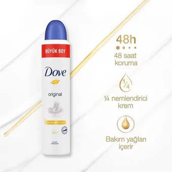 Dove Original Pudralı Ter Önleyici Antiperspirant Sprey Kadın 3x200 ml