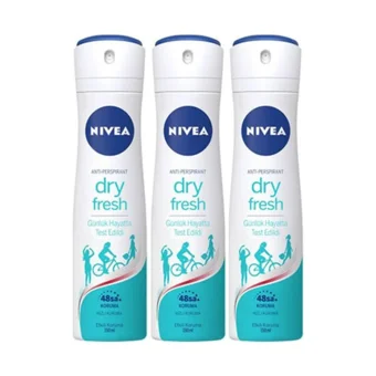 Nivea Dry Fresh Pudrasız Ter Önleyici Antiperspirant Sprey Kadın 3x150 ml