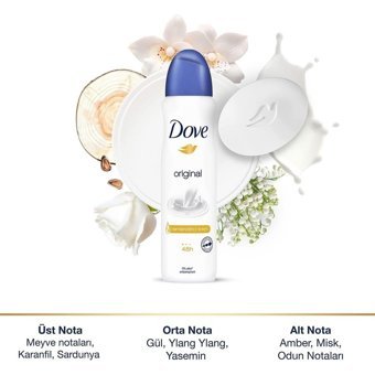 Dove Original Pudrasız Ter Önleyici Antiperspirant Sprey Kadın 150 ml