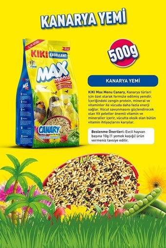 Kiki Excellent Max Menu Kabuklu Karışık Vitaminli Kanarya 500 Yemi gr