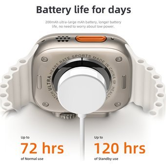 Bakeey Zw8 Ultra Max Su Geçirmez 49 mm Silikon Kordon Kare Tansiyon Ölçen Sim Kartlı Akıllı Saat Gri