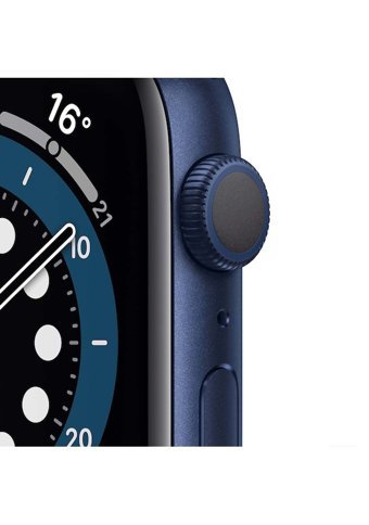 Apple Watch Series 6 Apple Uyumlu WatchOS Su Geçirmez 44 mm Silikon Kordon Kare Unisex Akıllı Saat Lacivert