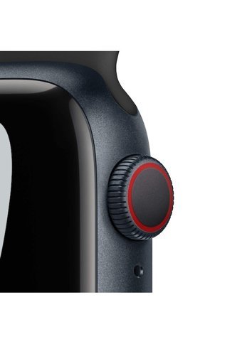 Apple Nike Series 7 Apple Uyumlu iOS Su Geçirmez 41 mm Fluoro Elastomer Kordon Dikdörtgen Unisex Akıllı Saat Siyah