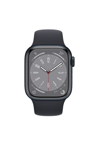 Apple Watch Series 8 Apple Uyumlu WatchOS Su Geçirmez 41 mm Kauçuk Kordon Kare Unisex Akıllı Saat Siyah