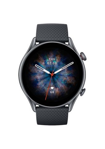 Amazfit GTR 3 Pro Zepp OS Su Geçirmez 46 mm Silikon Kordon Yuvarlak Unisex Akıllı Saat Siyah