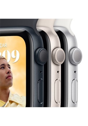 Apple SE 2 Apple Uyumlu iOS Su Geçirmez 40 mm Fluoro Elastomer Kordon Dikdörtgen Tansiyon Ölçen Unisex Akıllı Saat Koyu Gri