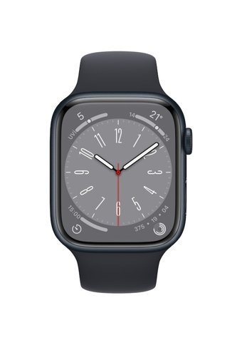 Apple Watch Series 8 Apple Uyumlu WatchOS Su Geçirmez 45 mm Fluoro Elastomer Kauçuk Kordon Kulaklıklı Kare Akıllı Saat Siyah
