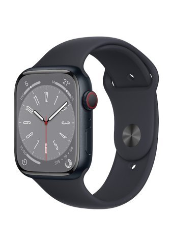 Apple Watch Series 8 Apple Uyumlu WatchOS Su Geçirmez 45 mm Fluoro Elastomer Kauçuk Kordon Kulaklıklı Kare Akıllı Saat Siyah