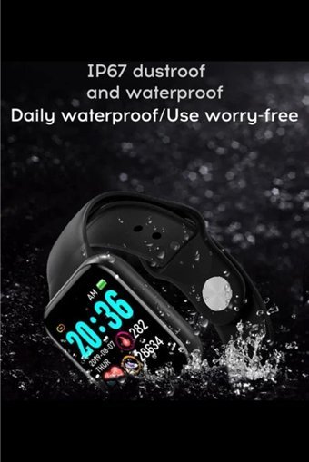 Torima Y68 Smart Watch Android 36 mm Plastik Kordon Dikdörtgen unisex Akıllı Saat Yeşil