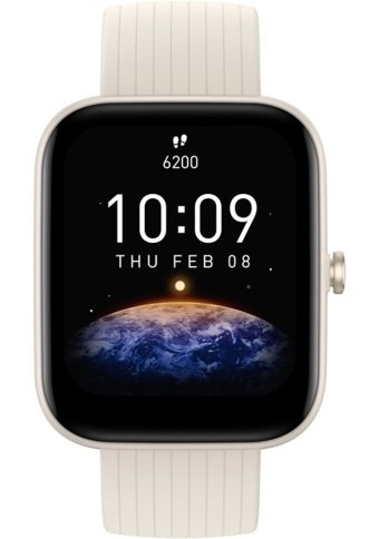 Amazfit Bip 3 Pro Zepp OS Su Geçirmez 44.12 mm Silikon Kordon Kare Unisex Akıllı Saat Krem