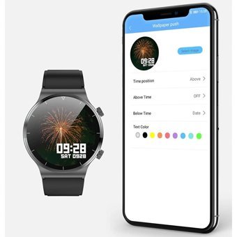 Arion C12 Android Uyumlu Android Su Geçirmez 46 mm Kauçuk Kordon Yuvarlak Erkek Akıllı Saat Yeşil