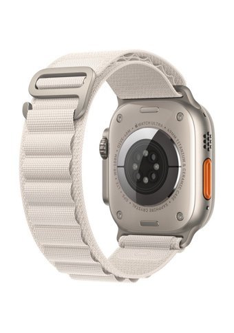 Apple Watch Ultra Apple Uyumlu WatchOS Su Geçirmez 44 mm Elastomer Kordon Kulaklıklı Kare Sim Kartlı Akıllı Saat Krem