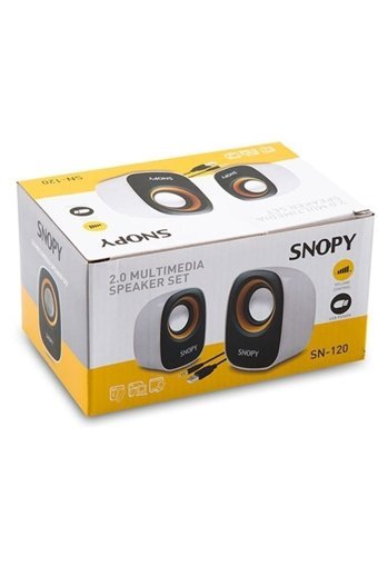 Snopy SN120 USB Kablolu 1+1 Bilgisayar Hoparlörü Beyaz Sarı