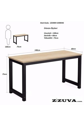 Zizuva Minimalist Suntalam Çalışma Masası Ceviz