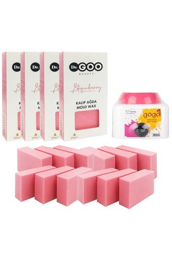 Dr. Goo Beauty 1+1 Kazanlı Ağda Makinesi + 4xStrawberry Kalıp Ağda