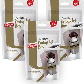 Koroplast Büzgülü Dolap İçi Boy 45x50 cm Çöp Poşeti 10x3 Adet Beyaz