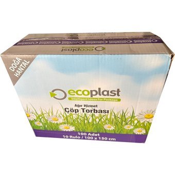 Ecoplast Hantal Boy 100x150 cm Çöp Poşeti 10x10 Adet Siyah