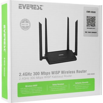 Everest EWR-N500 2.4 GHz 300 Mbps Single Band Router