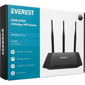 Everest EWR-674N 2.4 GHz 300 Mbps Single Band Router