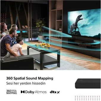 Sony HT-A3000 250 W Dahili 250 W Subwooferlı Kablosuz Bluetoothlu USB Dolby Atmos 3.1 Soundbar Siyah