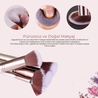 Bestope Çift Taraflı 16'lı Allık Eyeliner Far Makyaj Fırça Seti