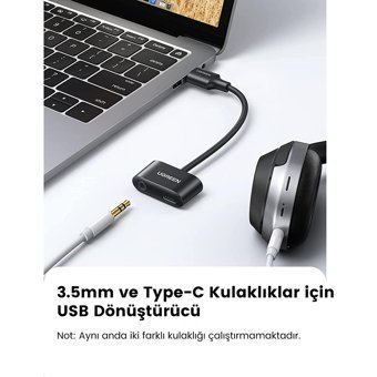 Ugreen 3.5 mm Çift Girişli Harici Ses Kartı