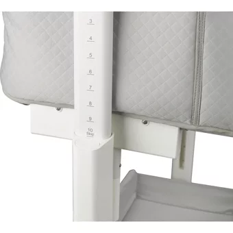 Bagi Auto Side Sleep 9 kg Kapasiteli Dikdörtgen Tekerlekli Yataklı Otomatik Sallanan Anne Yanı Beşik Beyaz-Gri
