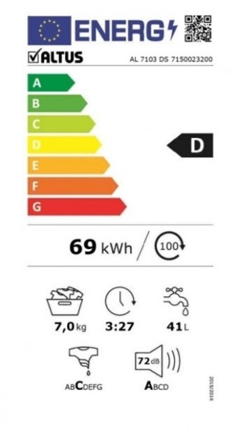 Altus AL 7103 DS 7 kg 1000 Devir D Gri Çamaşır Makinesi