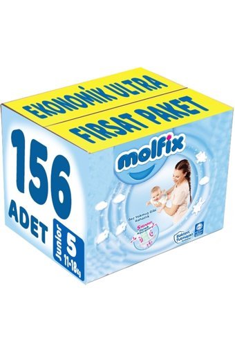 Molfix Junior 5 Numara Cırtlı Bebek Bezi 156 Adet