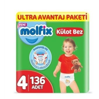 Molfix 4 Numara Külot Bebek Bezi 136 Adet